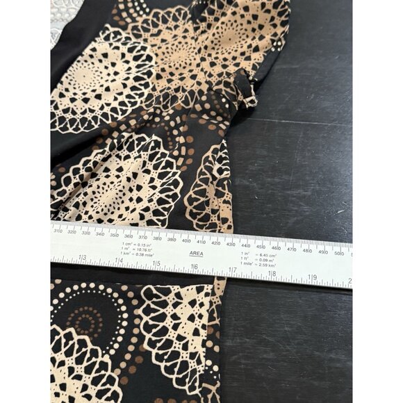 Y2K Babydoll Christopher & Banks Brown Short Sleeve Top Geometric Womens Medium - Picture 11 of 12